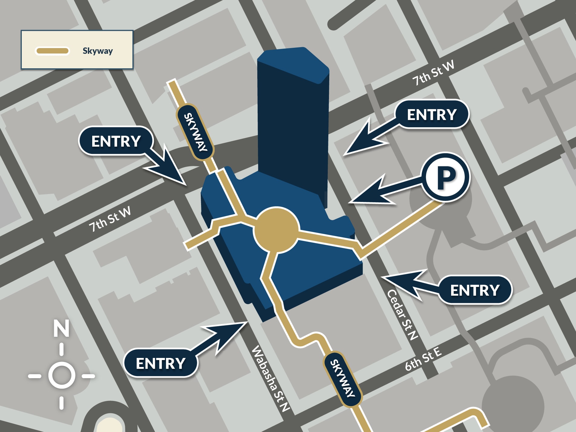 Wells Fargo Place entryway map
