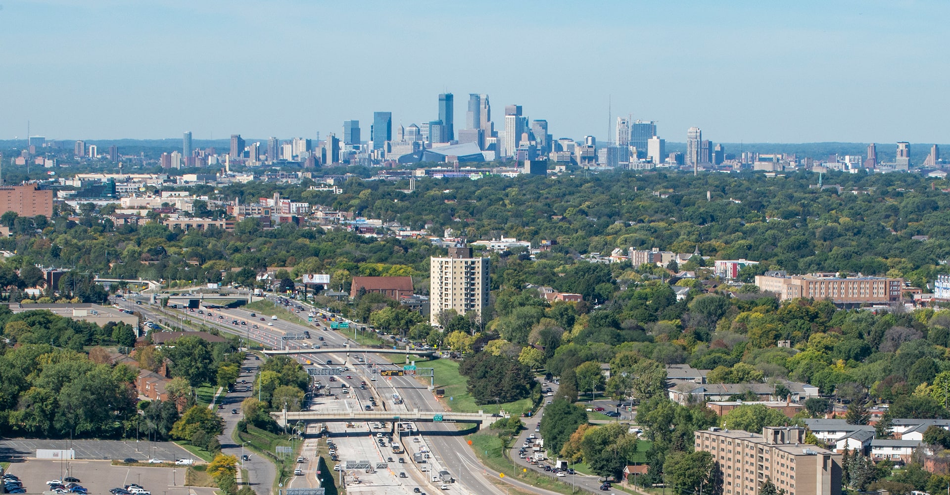 View of Minneapolis skyline from Saint Paul