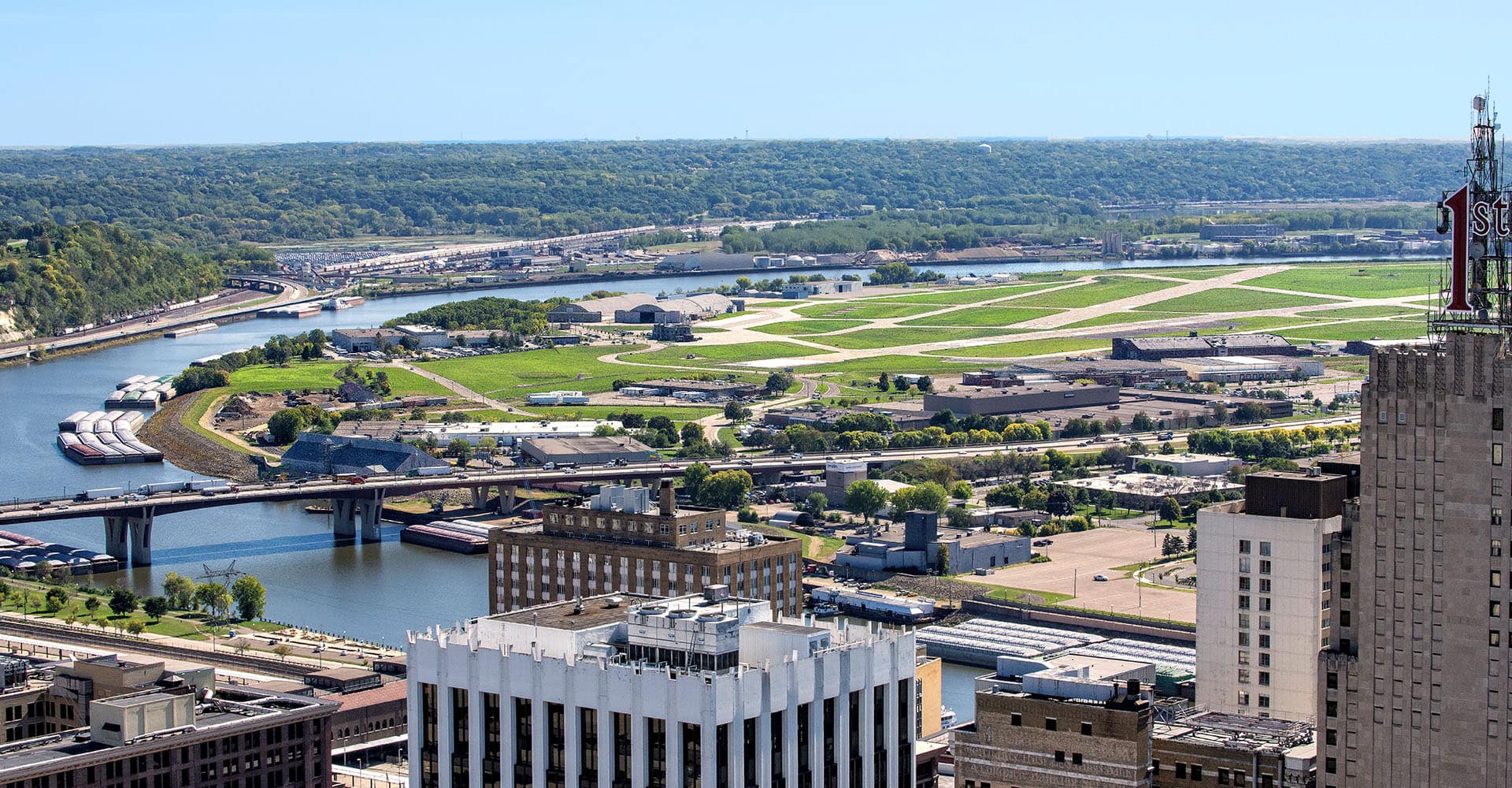 View of Saint Paul Airport from Top of Wells Fargo Place